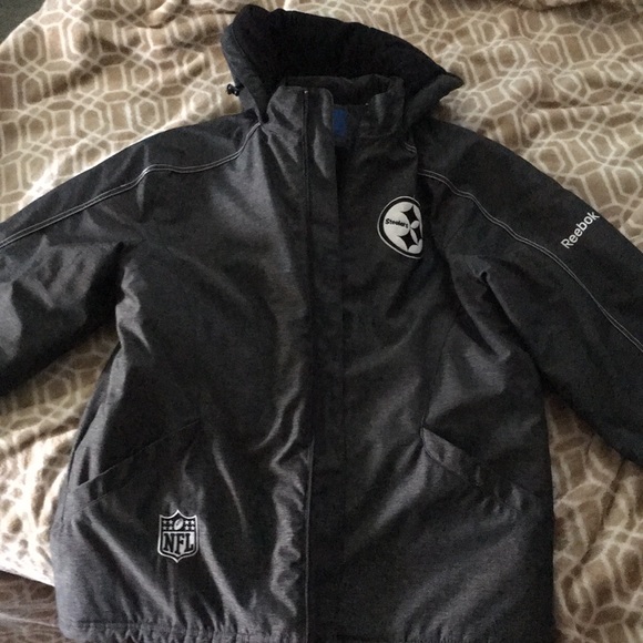 Steelers 2000 gray sideline heavy shell coat